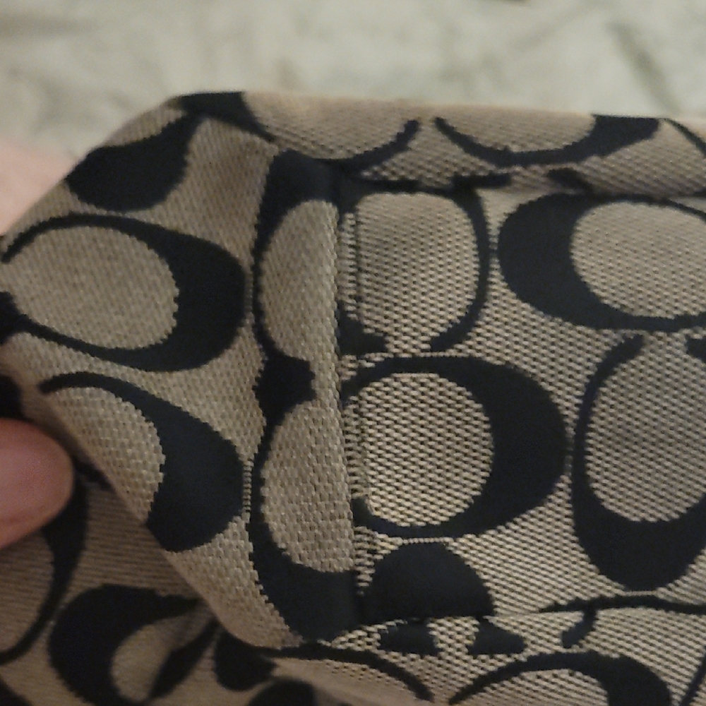 Coach Signature Jacquard Tote in Black and Gray/White - Picture 8 of 10